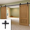 Double Sliding Door & Arrowhead Black Track - Trent Oak Doors