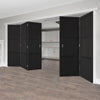 Five Folding Doors & Frame Kit - Tribeca 3 Panel Black Painted 3+2 - Prefinished