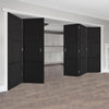 Five Folding Doors & Frame Kit - Tribeca 3 Panel Black Painted 3+2 - Prefinished