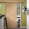 Bespoke Thruslide Surface Treviso Oak Flush - Sliding Door and Track Kit