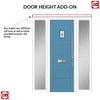 Aruba 1 Urban Style Composite Front Door Set with Double Side Screen - Mirage Glass - Shown in Pastel Blue