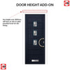 Aruba 3 Urban Style Composite Front Door Set with Central Abstract Glass - Shown in Blue