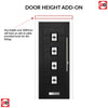 Aruba 4 Urban Style Composite Front Door Set with Central Laptev Black Glass - Shown in Black