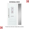 Catalina 1 Urban Style Composite Front Door Set with Single Side Screen - Kupang Red Glass - Shown in Purple Violet