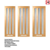 Single Sliding Door & Wall Track - Utah 3 Pane Oak Door - Frosted Glass - Prefinished