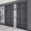 Vancouver Ash Grey Staffetta Quad Telescopic Pocket Doors - Prefinished