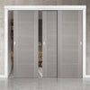 Three Sliding Doors and Frame Kit - Vancouver Light Grey Door - Prefinished