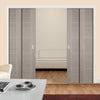 Light Grey Vancouver Staffetta Quad Telescopic Pocket Doors - Prefinished