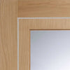 Bespoke Thruslide Varese Oak Glazed - 3 Sliding Doors and Frame Kit - Aluminium Inlay - Prefinished