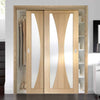 Bespoke Thruslide Verona Oak Glazed 2 Door Wardrobe and Frame Kit