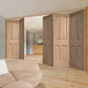 Bespoke Thrufold Victorian Oak 4 Panel Folding 3+2 Door - No Raised Mouldings