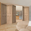 Bespoke Thrufold Victorian Oak 4 Panel Folding 3+2 Door - No Raised Mouldings