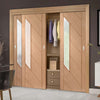 Bespoke Thruslide Monza Oak Glazed 3 Door Wardrobe and Frame Kit