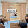 Double Sliding Door & Wall Track - Wexford Oak Panel Doors - Unfinished