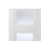 Two Sliding Doors and Frame Kit - Amsterdam 3 Panel Door - Clear Glass - White Primed