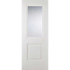 Double Sliding Door & Wall Track - Arnhem 1 Pane 1 Panel Doors - Clear Glass - White Primed