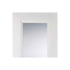 Double Sliding Door & Wall Track - Arnhem 1 Pane 1 Panel Doors - Clear Glass - White Primed