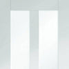 Double Sliding Door & Wall Track - Malton Shaker Doors - Clear Glass - White Primed