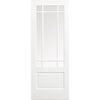 Four Folding Doors & Frame Kit - Downham 3+1 - Bevelled Clear Glass - White Primed