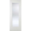 Double Sliding Door & Wall Track - Eindhoven 1 Pane Doors - Clear Glass - White Primed