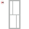 Bespoke Room Divider - Eco-Urban® Hampton Door Pair DD6413C - Clear Glass with Full Glass Side - Premium Primed - Colour & Size Options