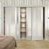 Bespoke Thruslide Pattern 10 1 Pane Glazed 4 Door Wardrobe and Frame Kit - White Primed