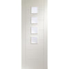 Bespoke Thrufold Palermo White Primed Glazed Folding 3+0 Door