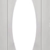 Double Sliding Door & Wall Track - Pesaro Flush Doors - Clear Glass - White Primed