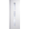 Two Sliding Wardrobe Doors & Frame Kit - Sierra Blanco Door - Frosted Glass - White Painted