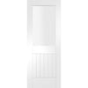 Bespoke Suffolk White Primed Glazed Double Pocket Door Detail