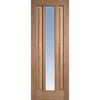 Sirius Tubular Stainless Steel Sliding Track & Kilburn 1 Pane Oak Double Door - Clear Glass - Unfinished