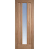 Single Sliding Door & Track - Kilburn 1 Pane Oak Door - Clear Glass - Unfinished