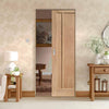 Bespoke Worcester Oak 3 Panel Single Frameless Pocket Door - Prefinished