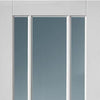 Three Sliding Doors and Frame Kit - Worcester 3L Door - Clear Glass - White Primed