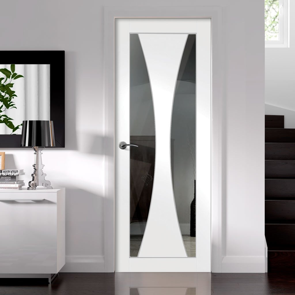 Verona modern door with contemporary style clear glazing