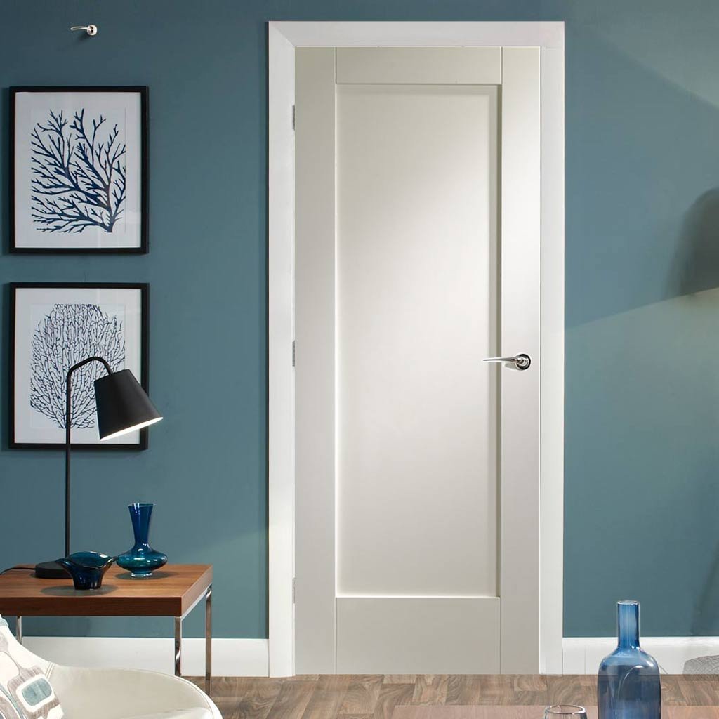 Fire Proof Pattern 10 1 Panel Fire Door - 1/2 Hour Fire Rated - White Primed